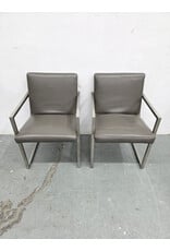 McCreary Modern Urbino Smoke Leather with Chrome Base Armchair
