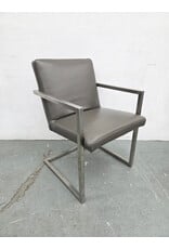 McCreary Modern Urbino Smoke Leather with Chrome Base Armchair