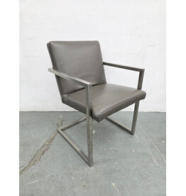 McCreary Modern Urbino Smoke Leather with Chrome Base Armchair