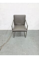 McCreary Modern Urbino Smoke Leather with Chrome Base Armchair