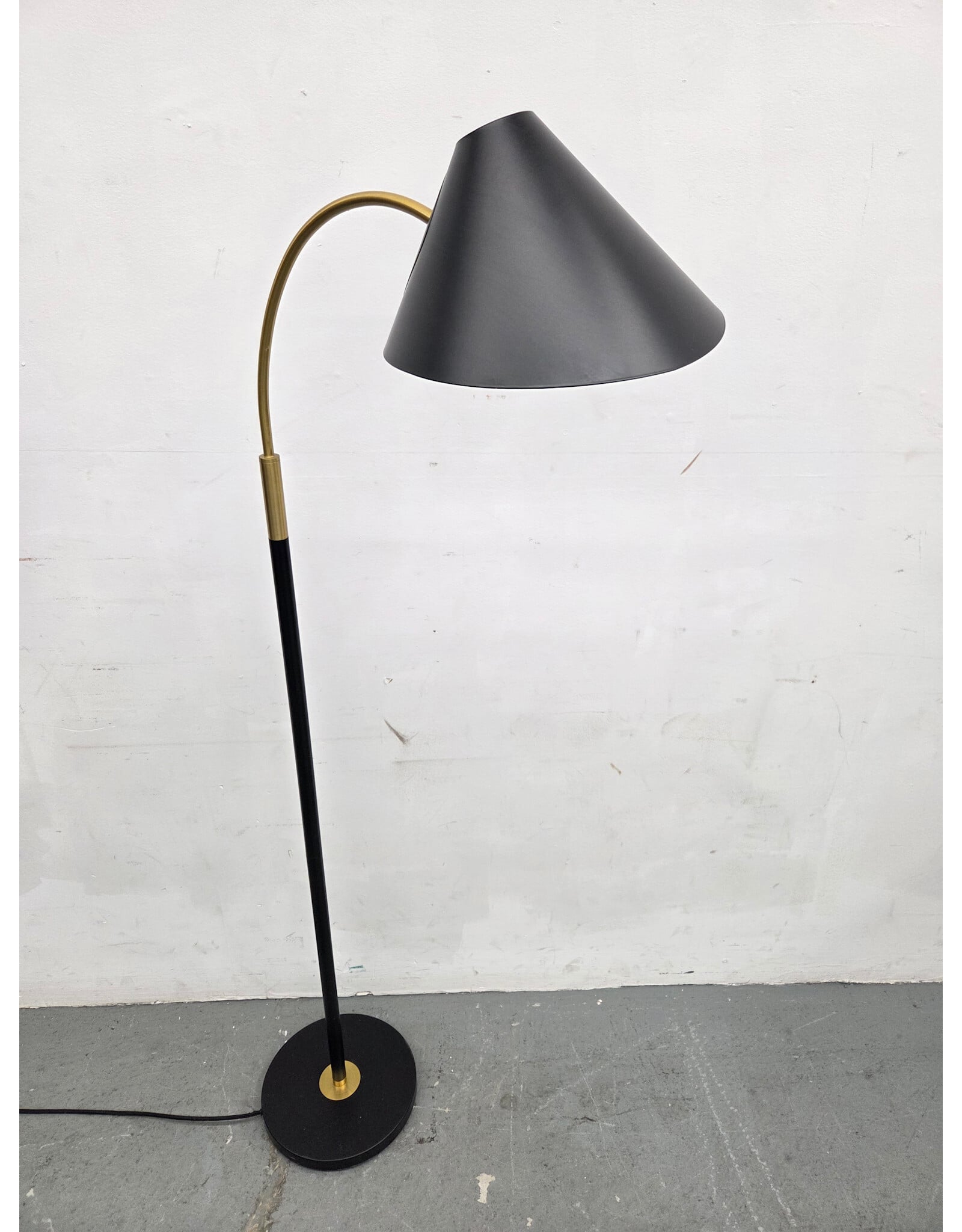 Black and Gold Arching Floor Lamp