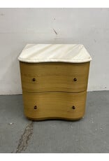 Crate & Barrel Marble White Oak Wave Nightstand