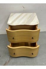Crate & Barrel Marble White Oak Wave Nightstand