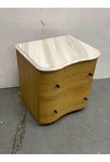 Crate & Barrel Marble White Oak Wave Nightstand
