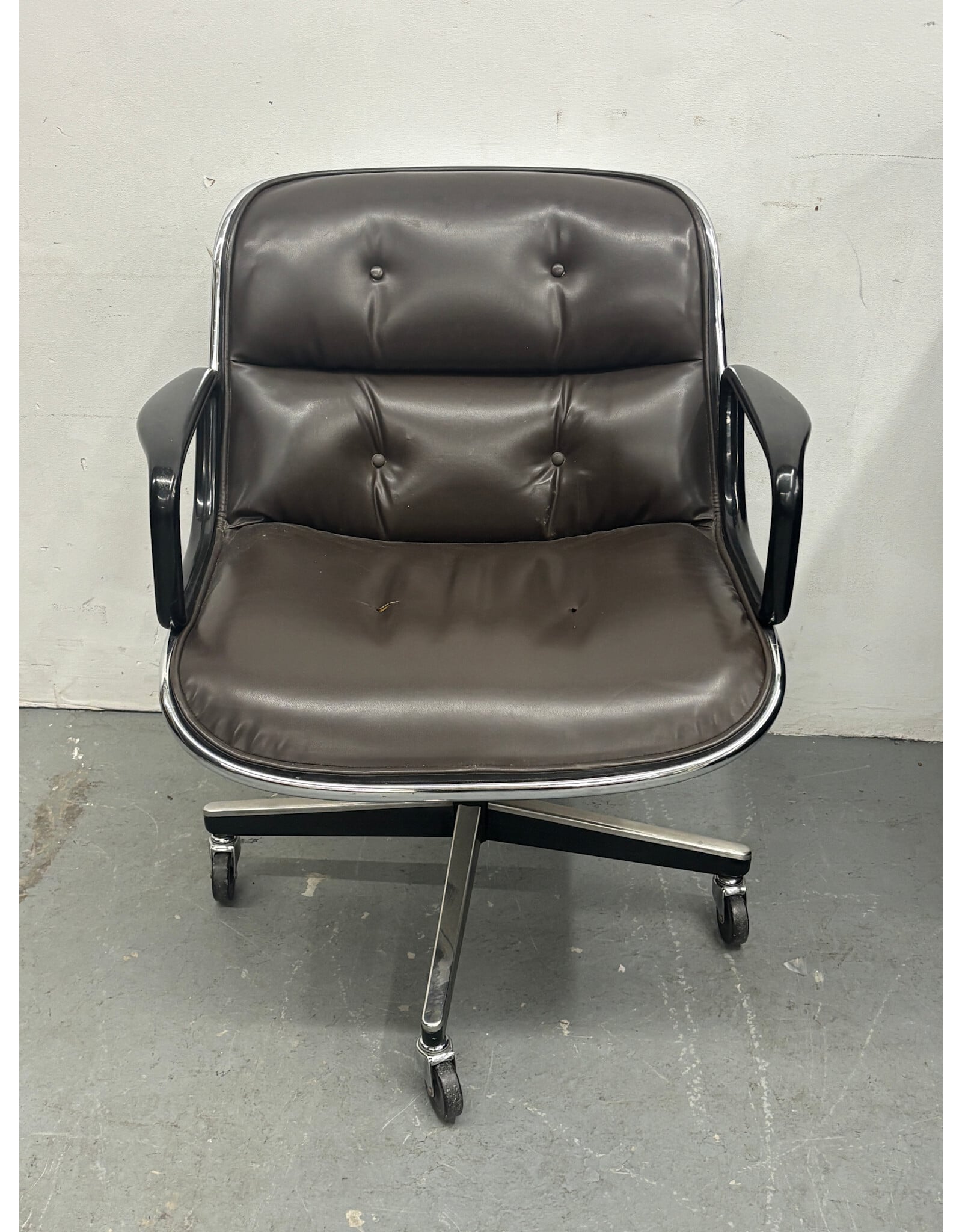 Knoll Brown Leather Office Chair