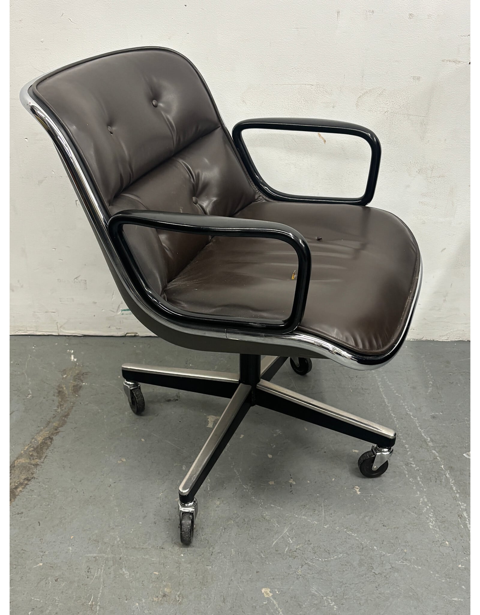 Knoll Brown Leather Office Chair
