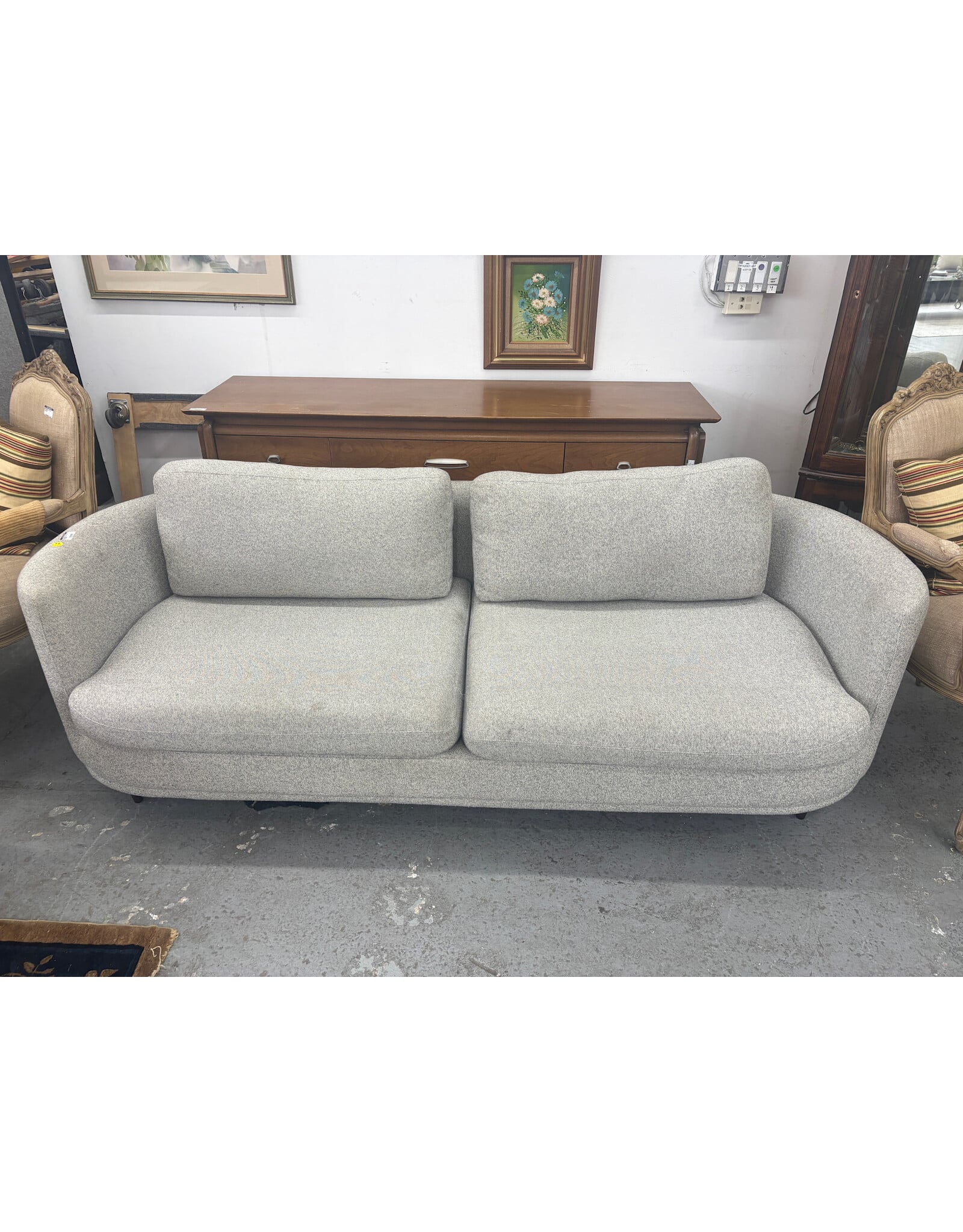 Barrel Gray Sofa