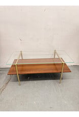 West Elm Glass and Walnut Coffee Table