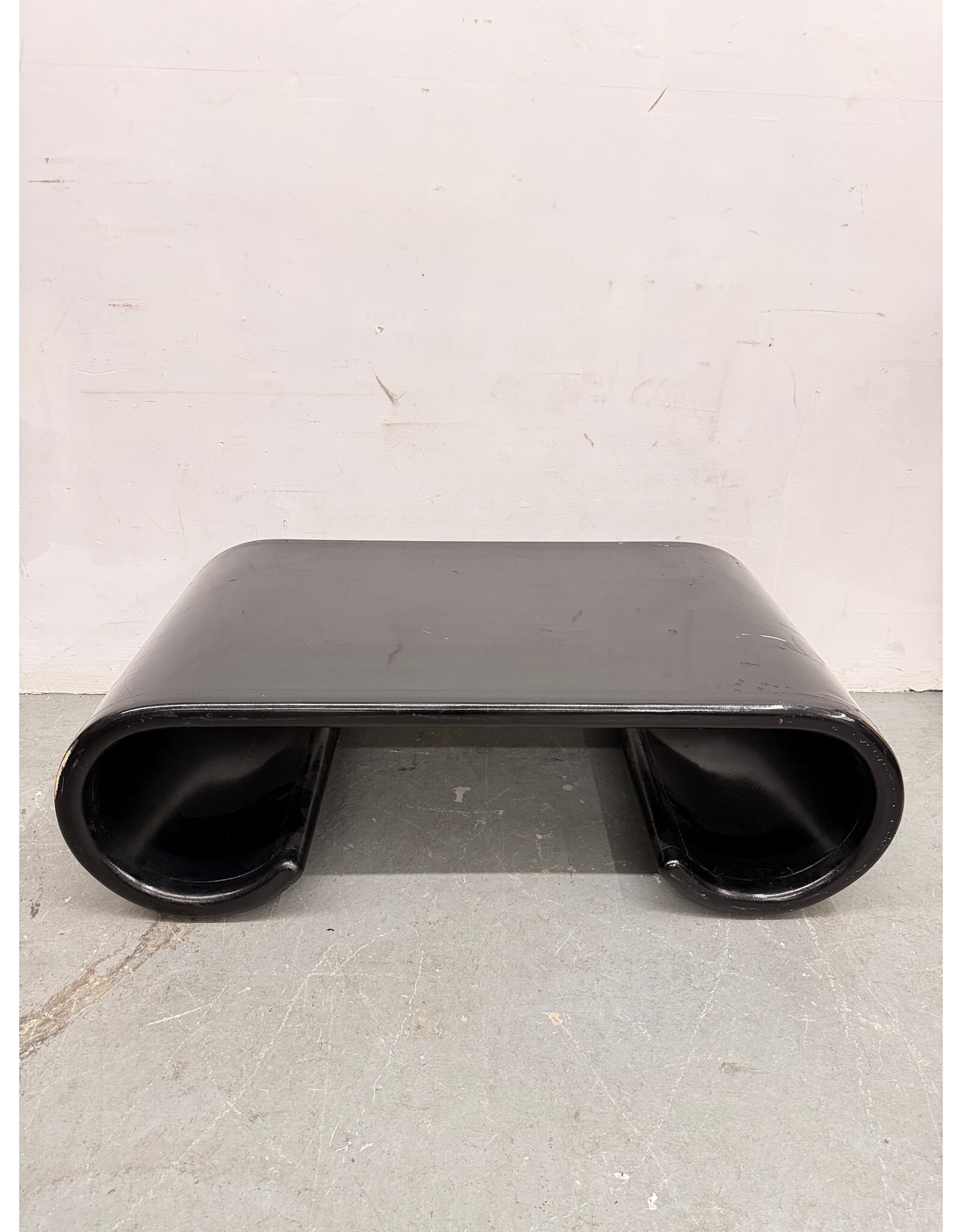 Black Lacquer Scroll Coffee Table