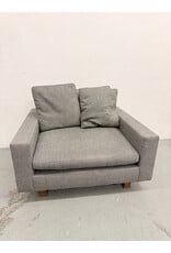 West Elm Harmony chair in a gray textured fabric