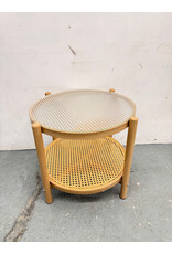 Modern 2-Tier Rattan Round Coffee Table