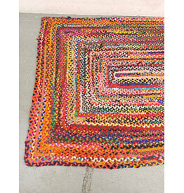 Multi-Color Hand-Braided Cotton Area Rug