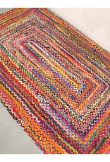 Multi-Color Hand-Braided Cotton Area Rug