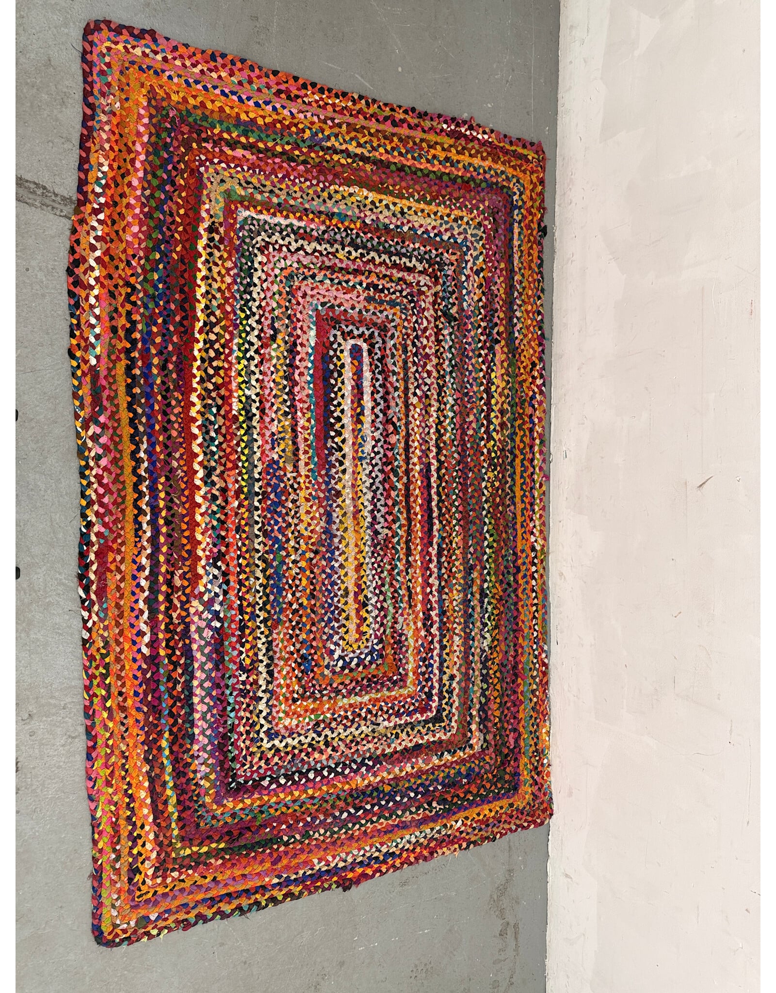 Multi-Color Hand-Braided Cotton Area Rug
