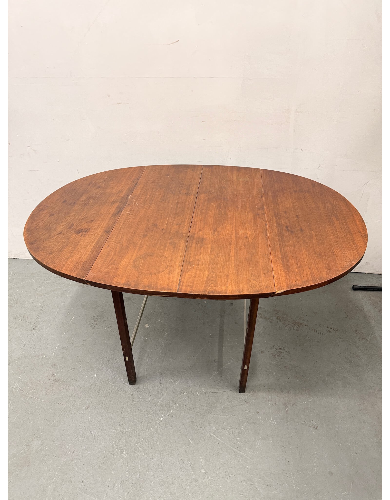 Mid-Century Modern Drop Leaf Wood Dining Table