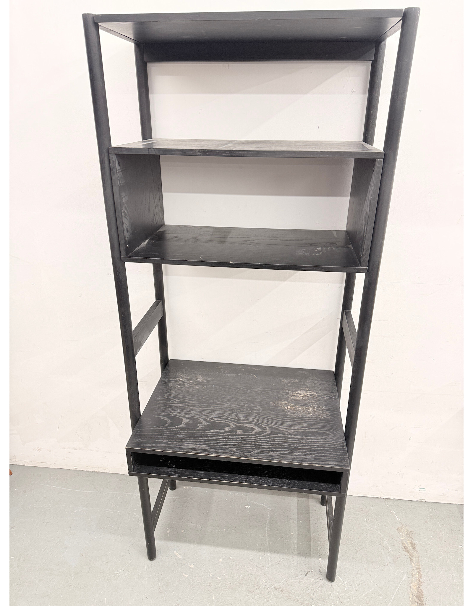 Black Wood Storage Shelving Unit