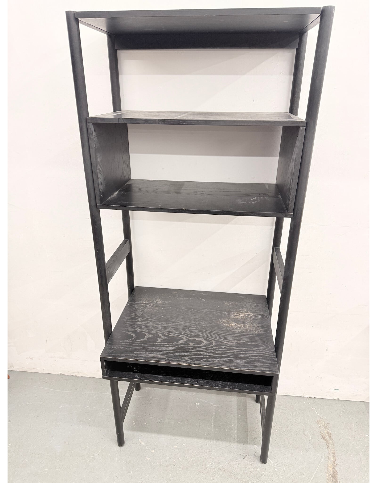 Black Woood Storage Shelving Unit