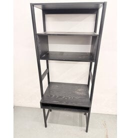 Black Wood Storage Shelving Unit