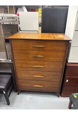 MCM Tallboy 5 Drawer w Brass Handles