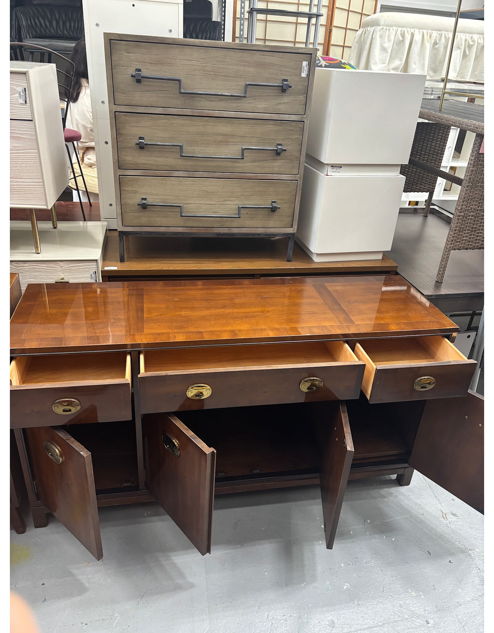 MCM Hickory Buffet Table