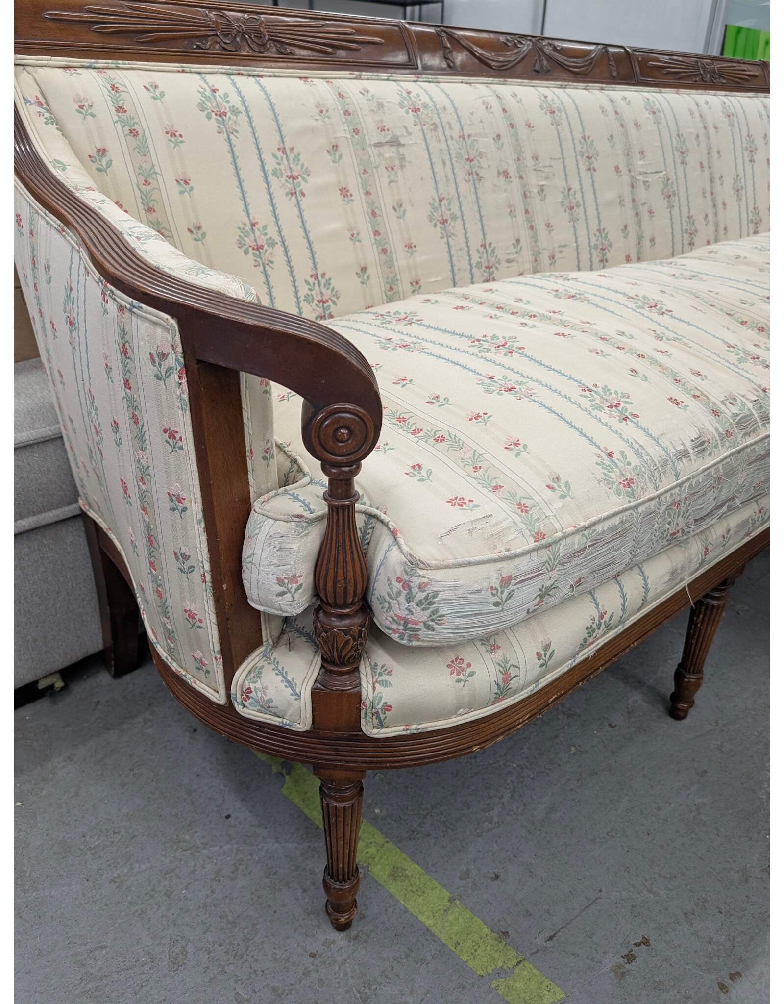 Vintage Federal Style Floral Settee