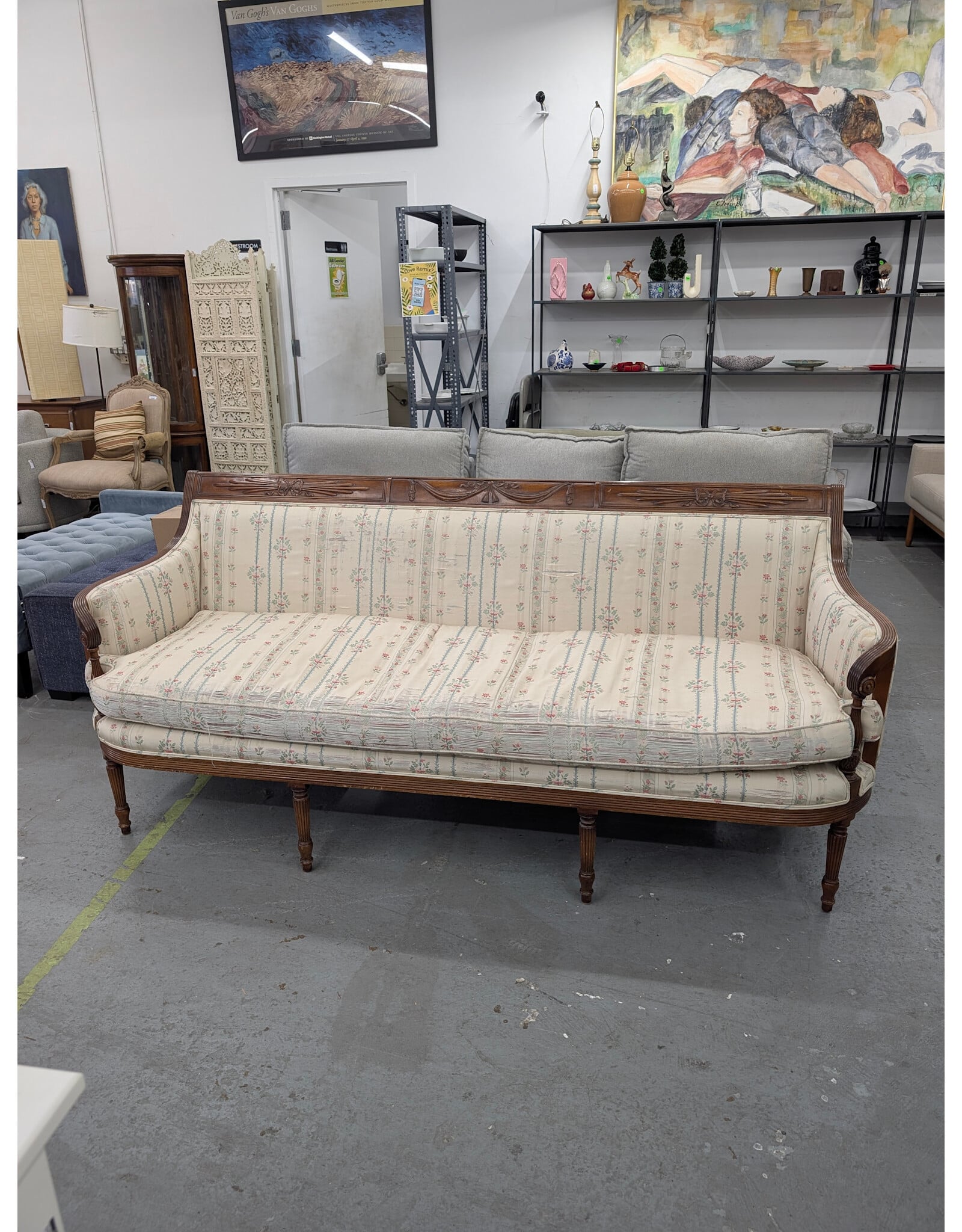 Vintage Federal Style Floral Settee