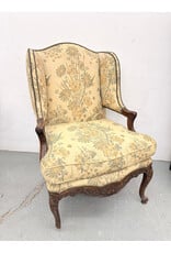 French Louis XV style bergère à oreilles wingback chair