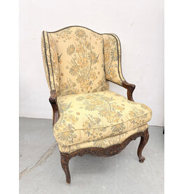 French Louis XV bergère à oreilles wingback chair