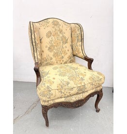 French Louis XV style bergère à oreilles wingback chair