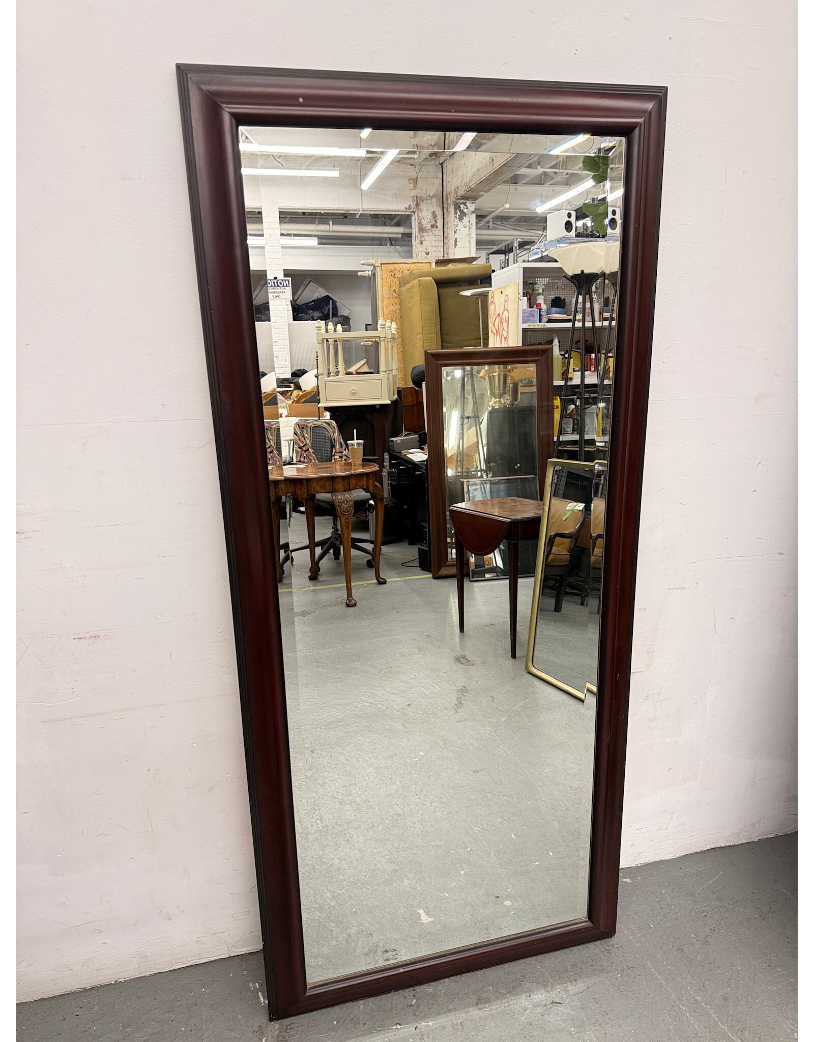 Modern Mahogany Standing Mirror