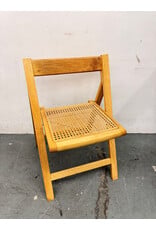 Mid-Century Modern Folding Wood Cane Chair