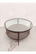 Circular Glass & Metal Coffee Table