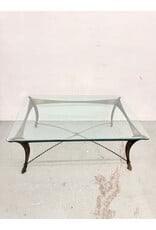Neoclassical Revival Glass Top Coffee Table