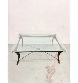 Neoclassical Revival Glass Top Coffee Table