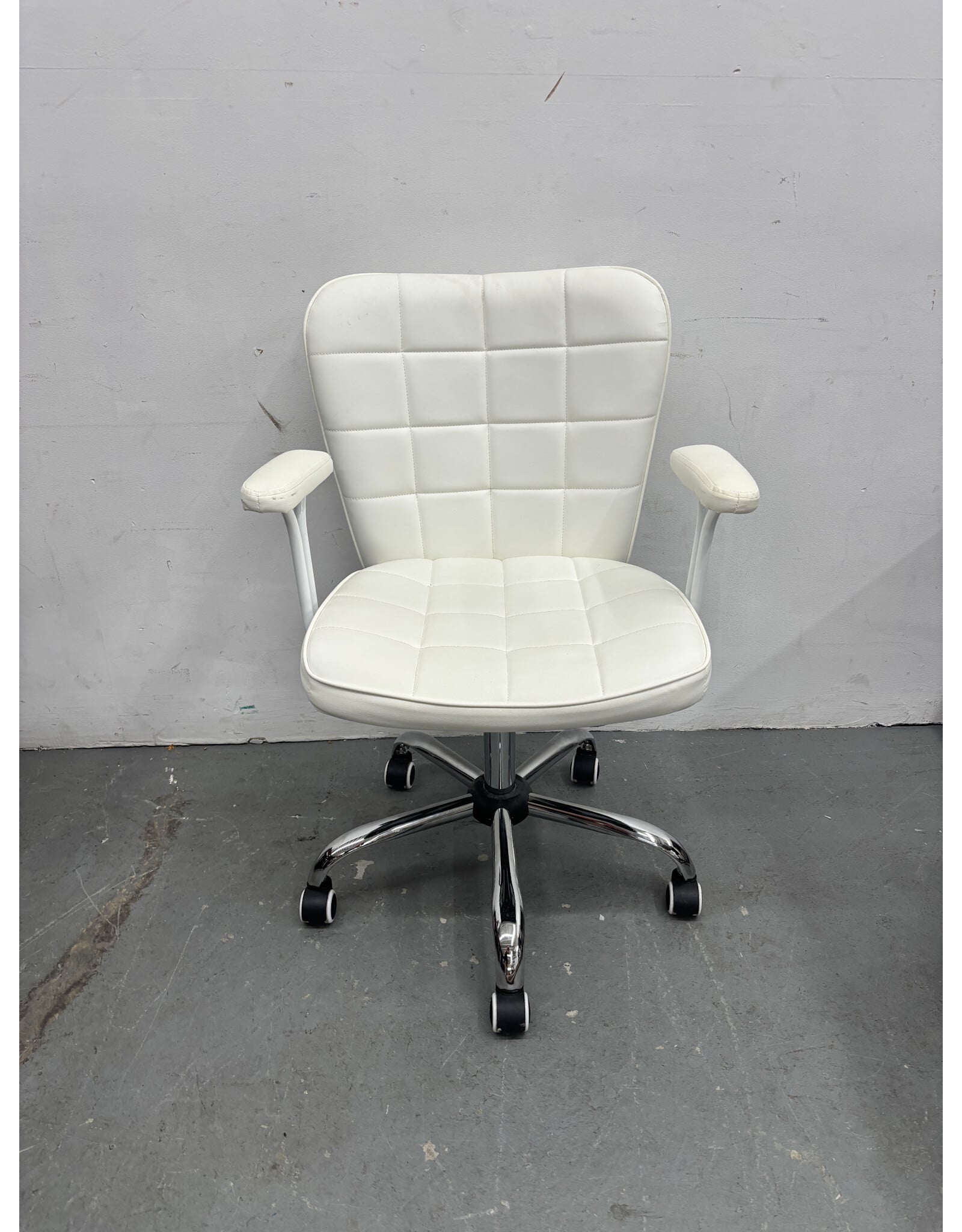 Faux Leather White Office Chair