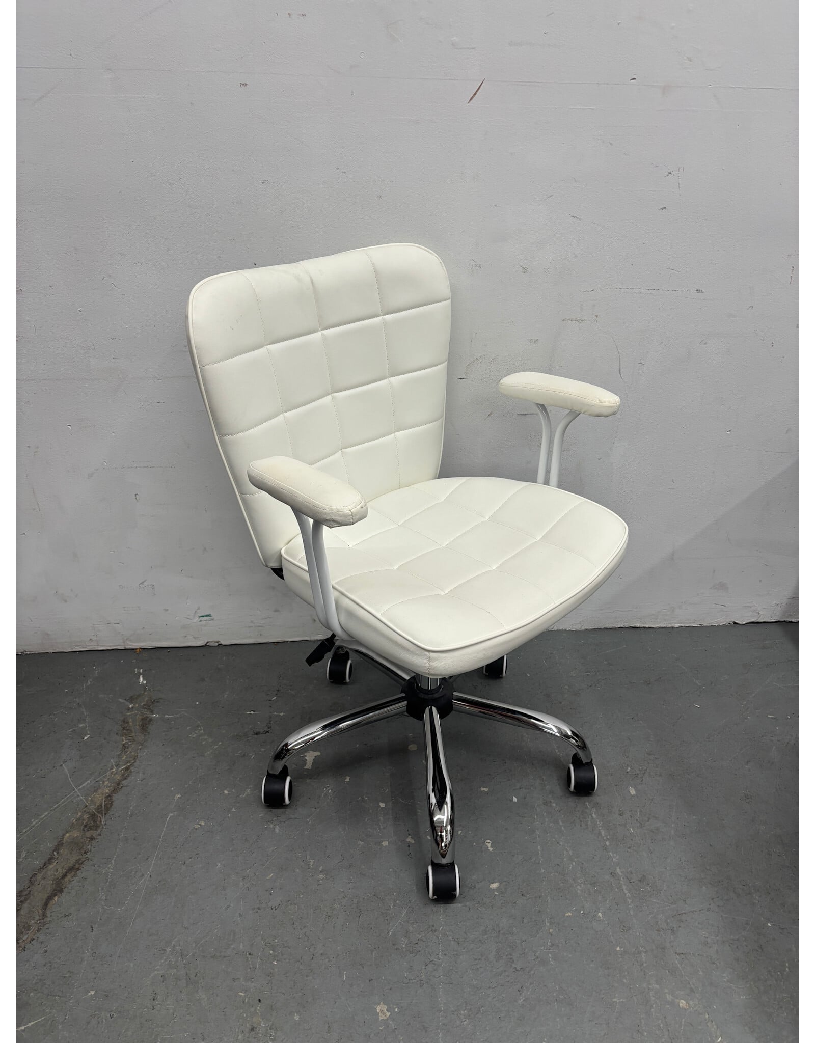 Faux Leather White Office Chair