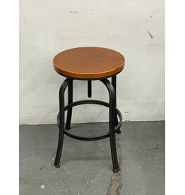 Industrial Wood Seated Barstool