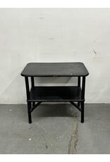 Black Lacquer Faux Bamboo Side Table