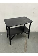 Black Lacquer Faux Bamboo Side Table