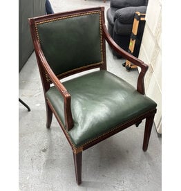 Regency Style Green Leather Armchair