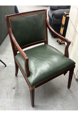 Regency Style Green Leather Armchair