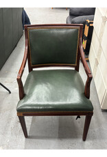 Regency Style Green Leather Armchair