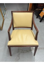 Regency Style Cream Leather Armchair