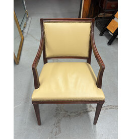 Regency Style Cream Leather Armchair