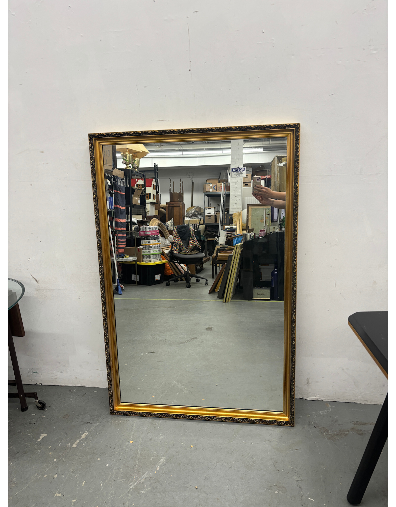 Gold Floral Trim Hanging Mirror