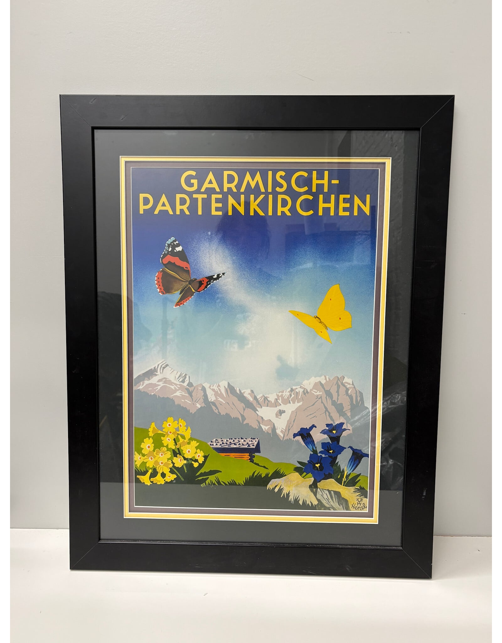 Garmisch Partenkirchen, Edwin Hermann Henel c.1940, framed print