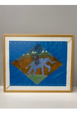 Elenor the Elephant, framed mixed media