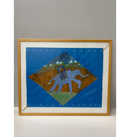 Elenor the Elephant, framed mixed media