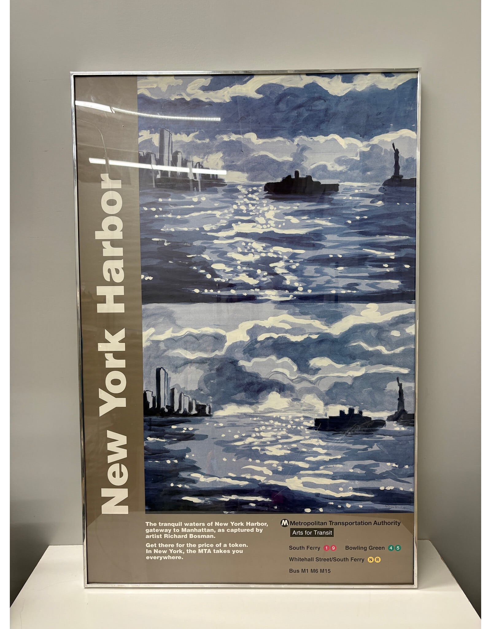 New York Harbor, Richard Bosman 1994, framed print