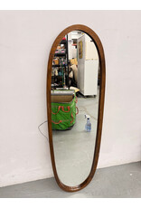 Oval Wood Long Wall Mirror